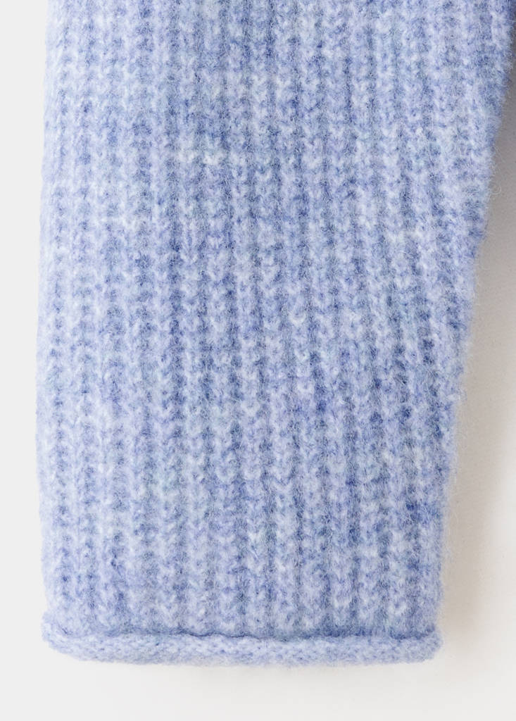 Ribbed knitted cardigan — Blue