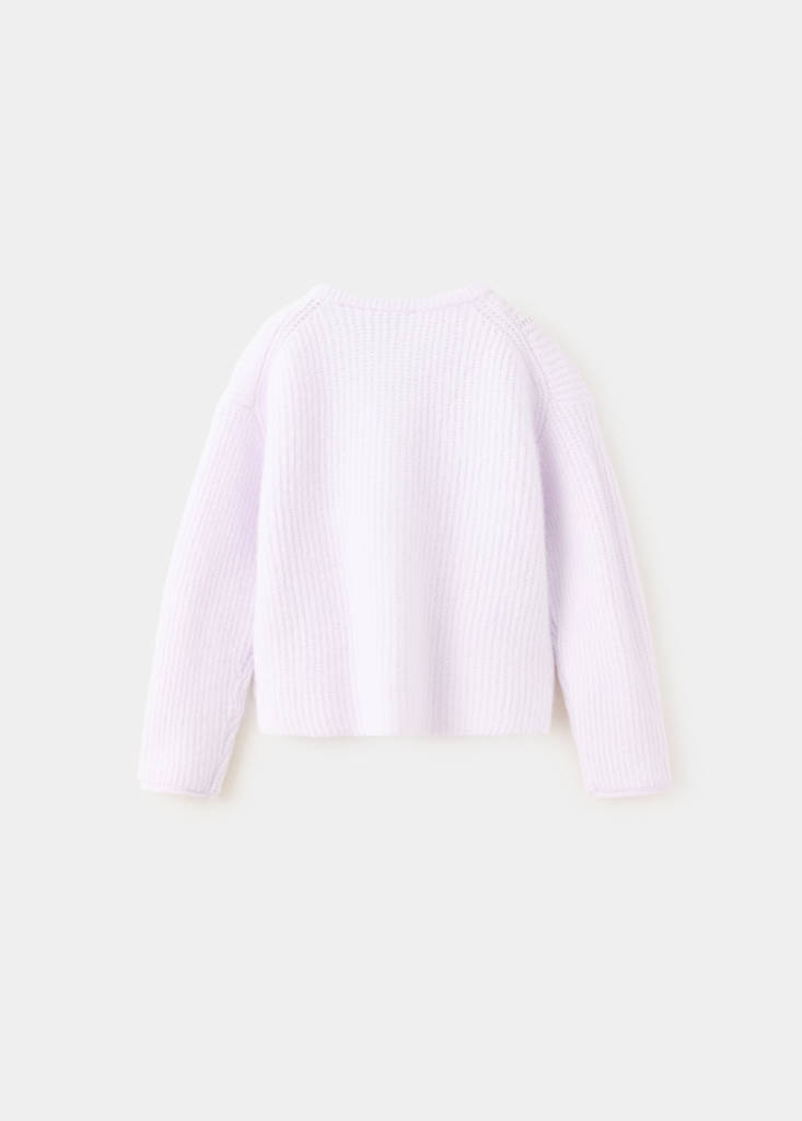 Ribbed knitted cardigan — Light/Pastel Purple