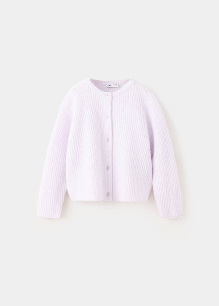 Ribbed knitted cardigan — Light/Pastel Purple