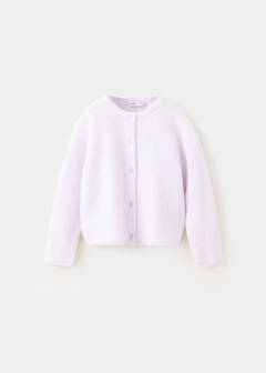 Ribbed knitted cardigan — Light/Pastel Purple 1