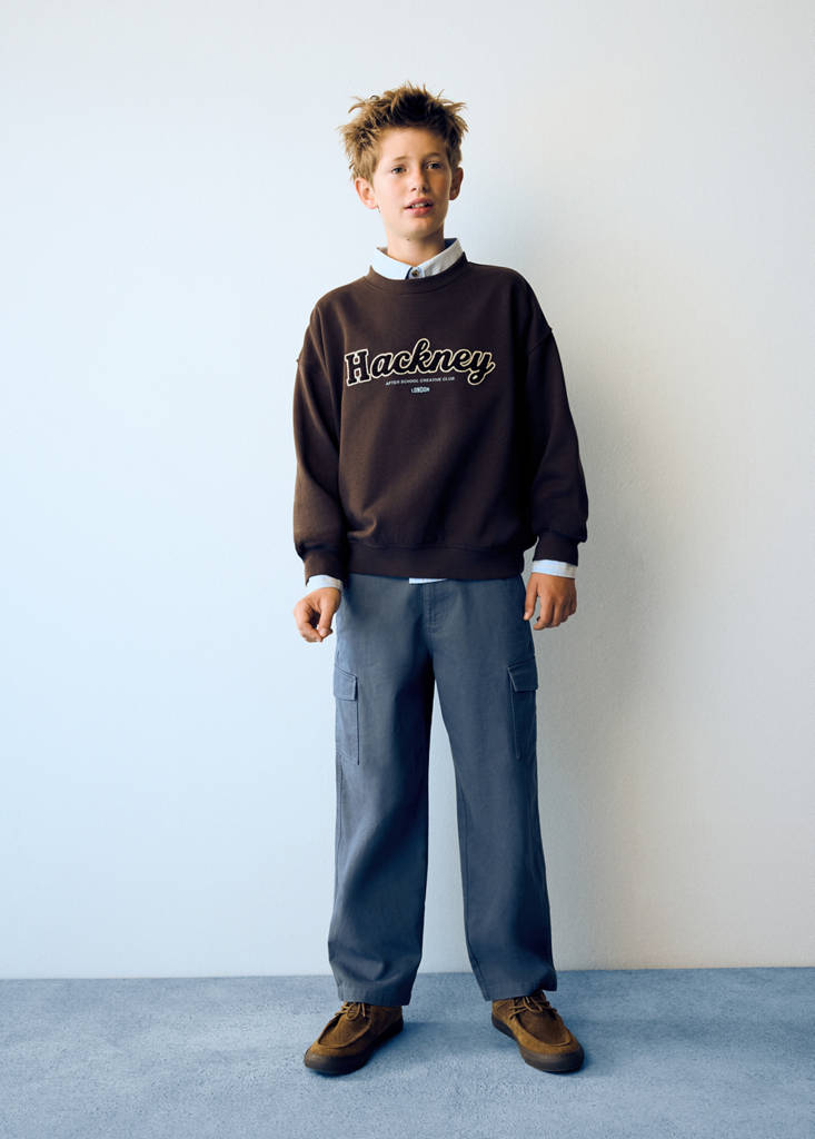 Regular fit cotton cargo trousers — Blue
