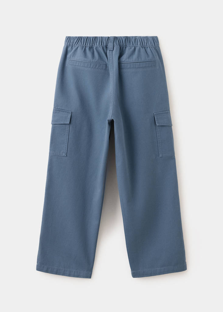 Regular fit cotton cargo trousers — Blue