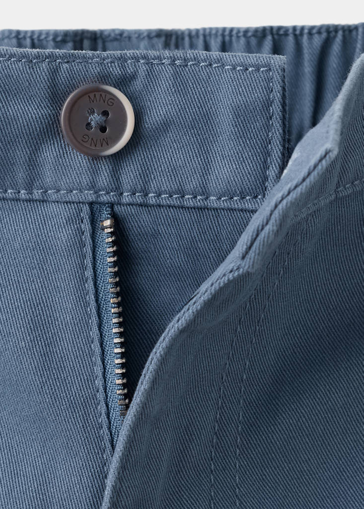Regular fit cotton cargo trousers — Blue