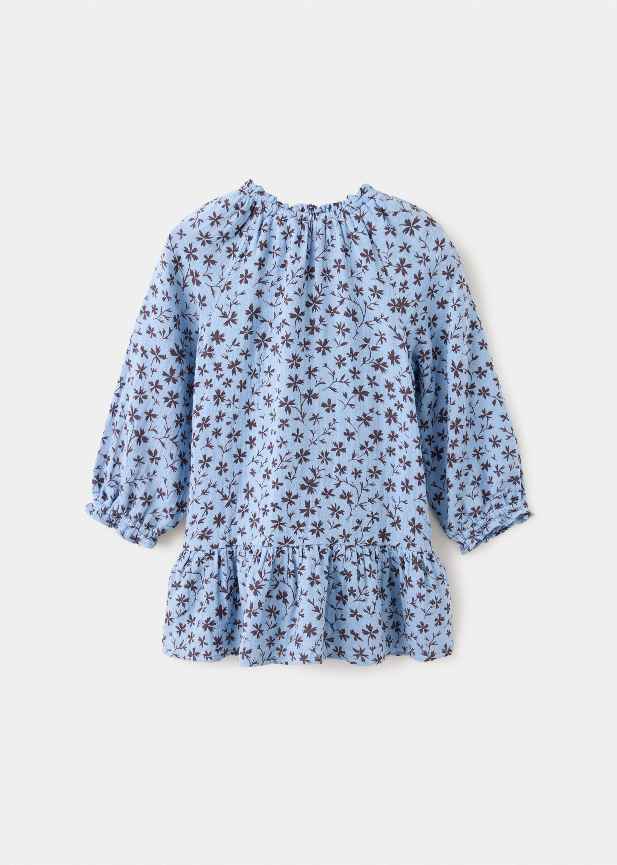 Vestit estampat floral - Revers de l'article, Blau. Ref: 37075163-00.