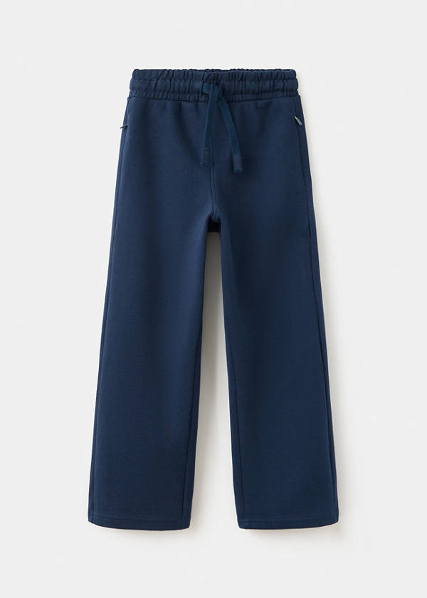 Wide leg jogger trousers — Navy