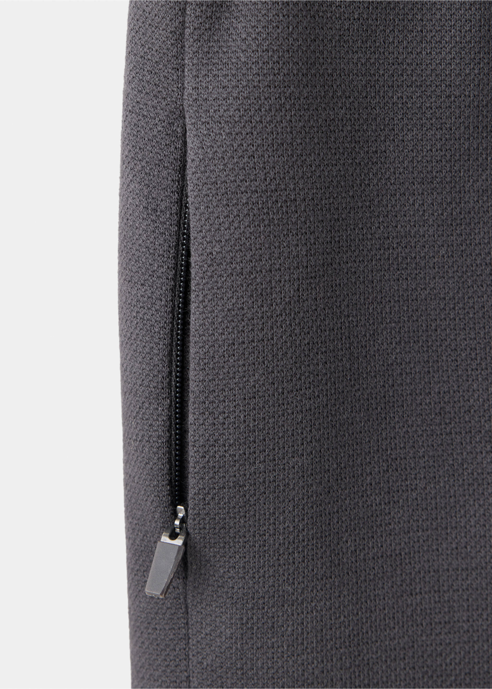 Trousers pique - Details of the article 0, Charcoal. Ref: 37075164-00.