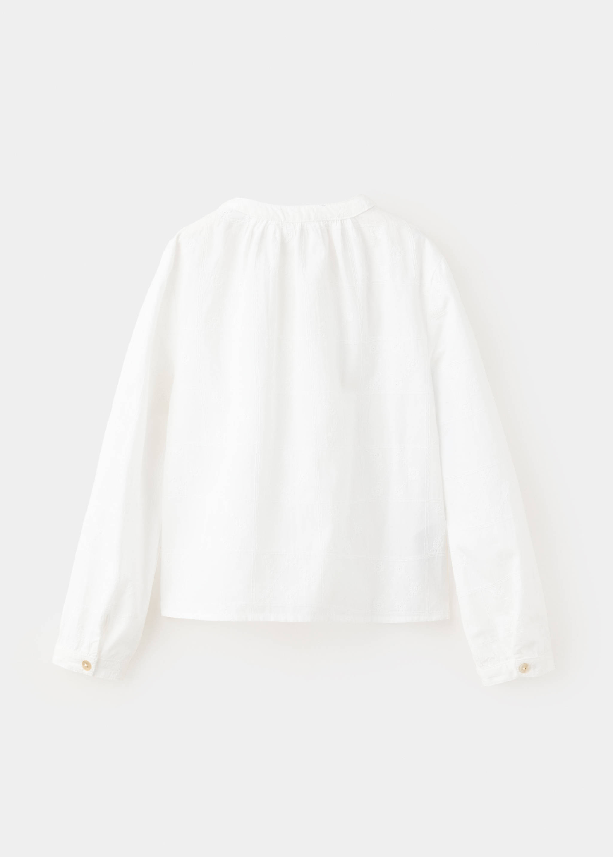 Cotton blouse with gathered neck - Reverse of the article