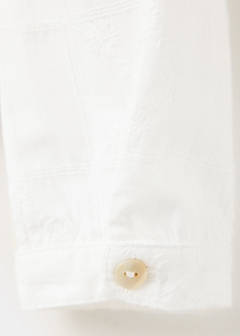 Cotton blouse with gathered neck — White 4