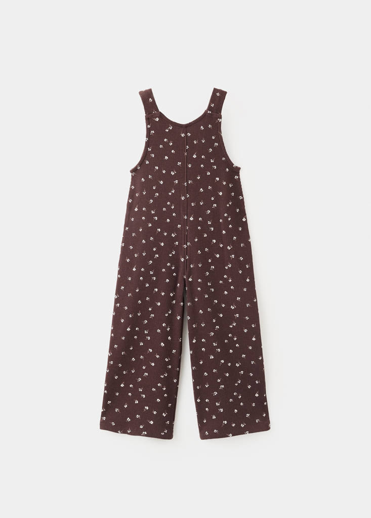 Floral cotton jumpsuit — Chocolate