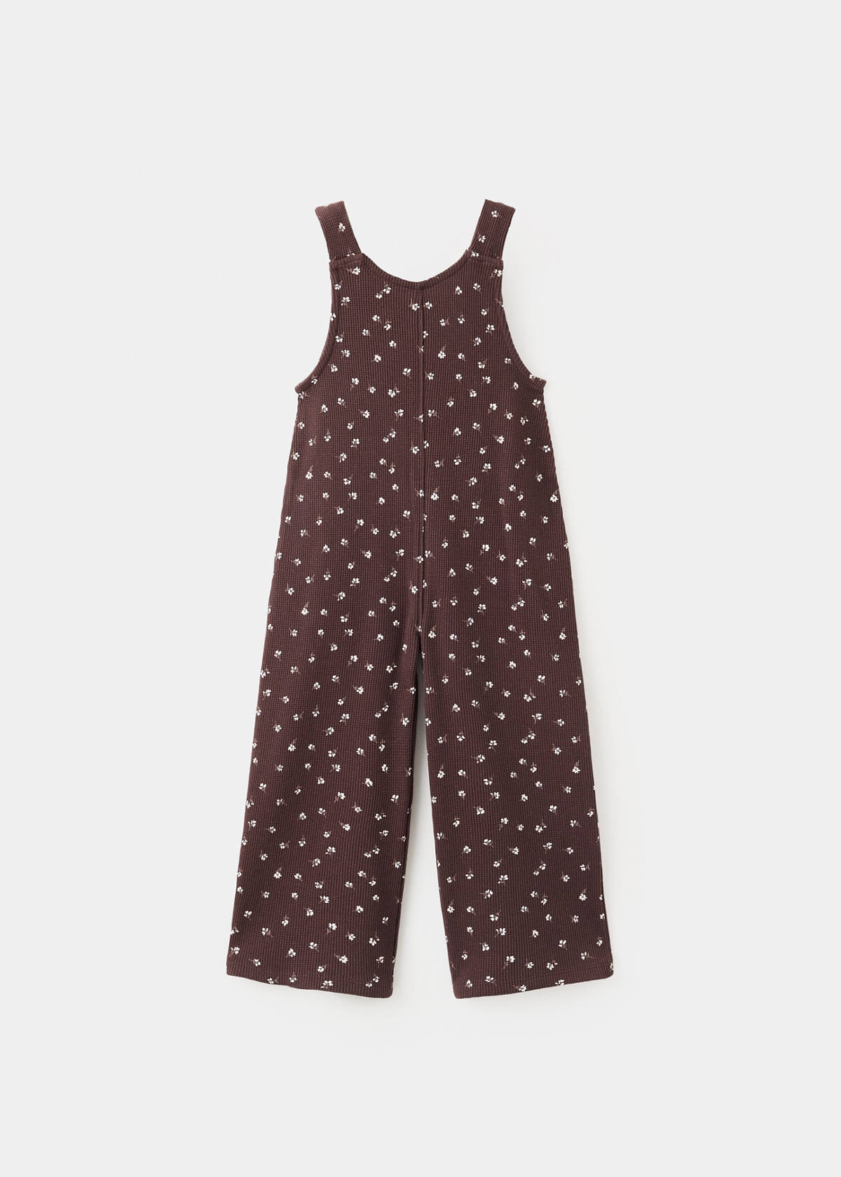 Floral cotton jumpsuit — Chocolate