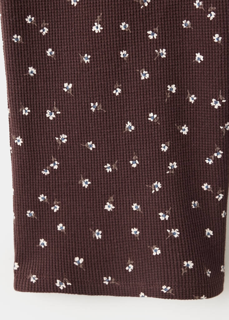 Floral cotton jumpsuit — Chocolate