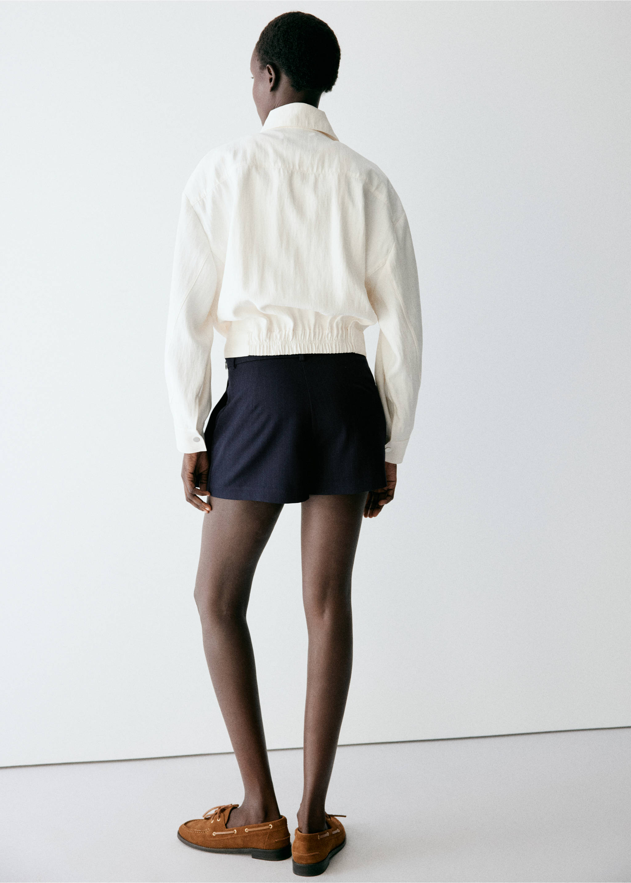 Pinstripe skort - Reverse of the article, Navy. Ref: 37075169-00.