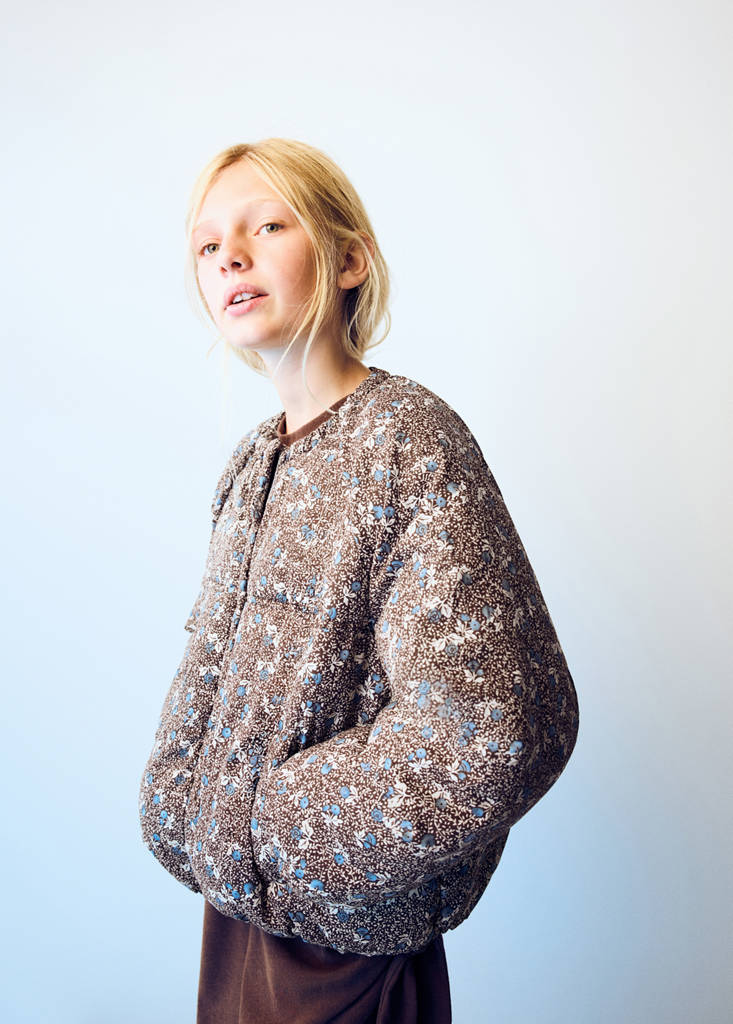 Flowers print anorak — Brown