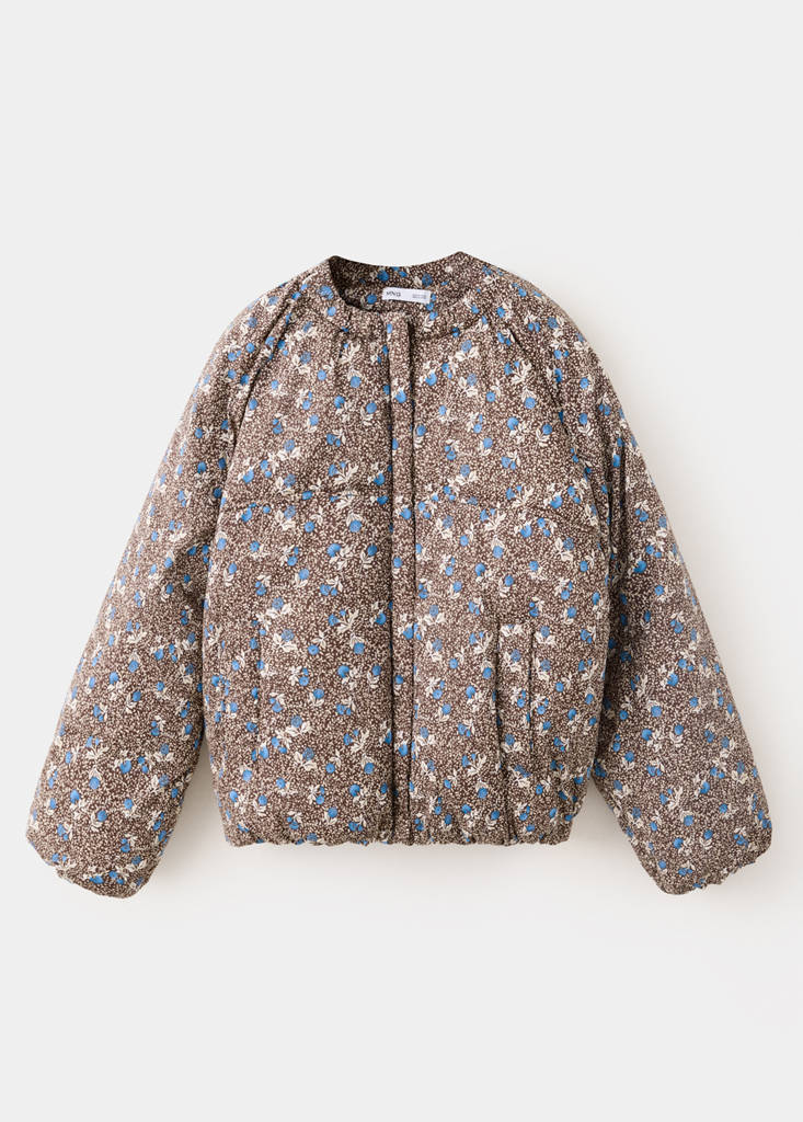Flowers print anorak — Brown