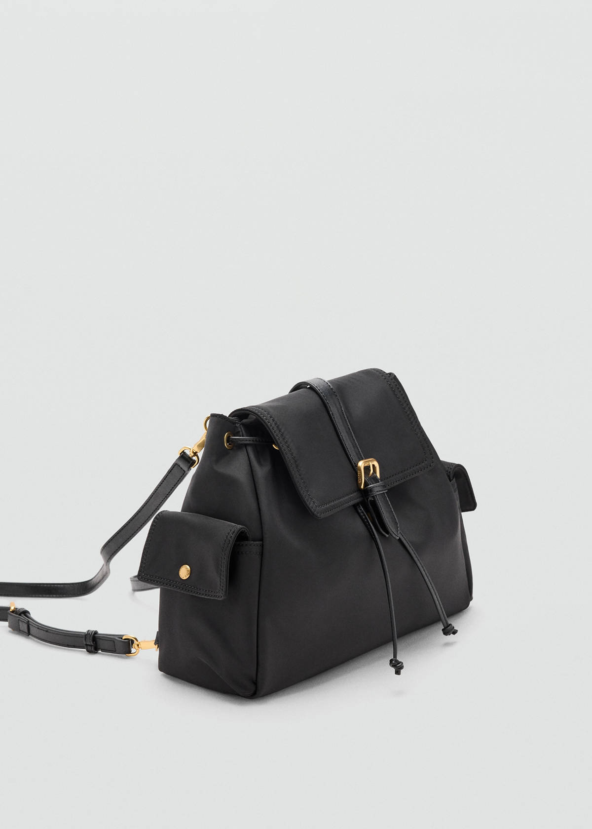 Backpack with buckle pockets — Black
