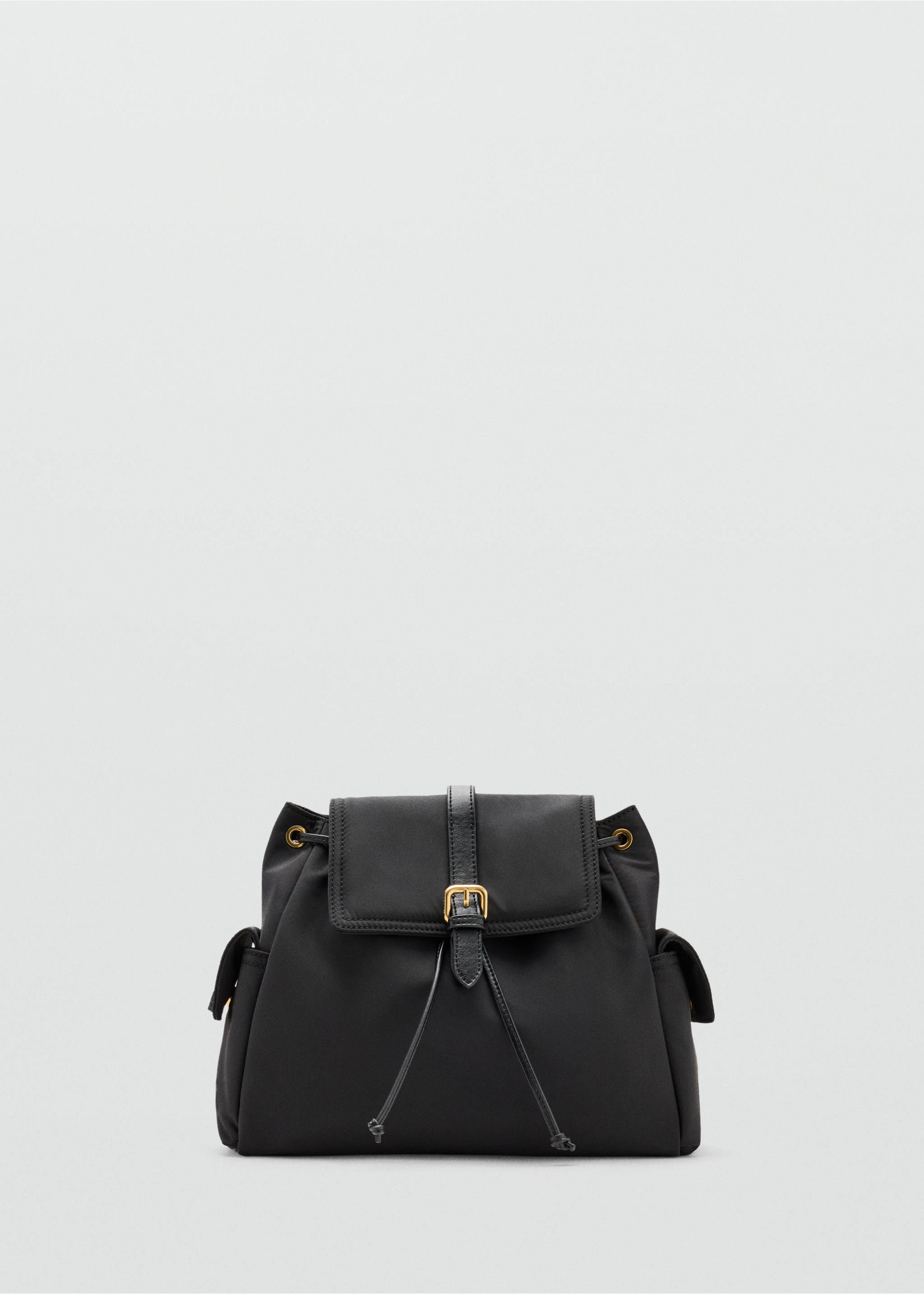 Pocket backpack with buckle - Article without model, Black. Ref: 37075171-00.