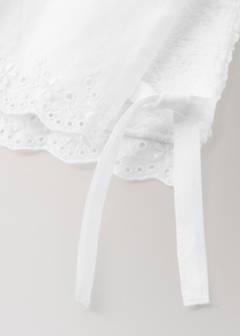 Terry bib with lace trim — White 4
