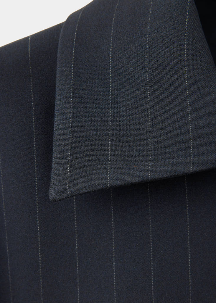 Pinstripe shirt-style waistcoat — Navy