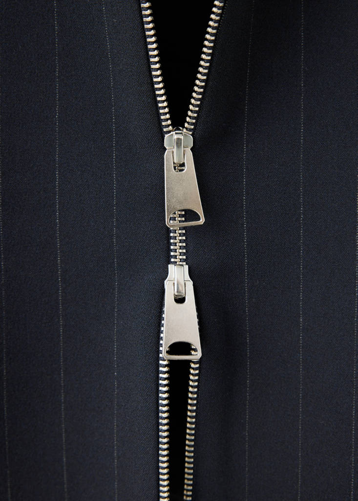 Pinstripe shirt-style waistcoat — Navy