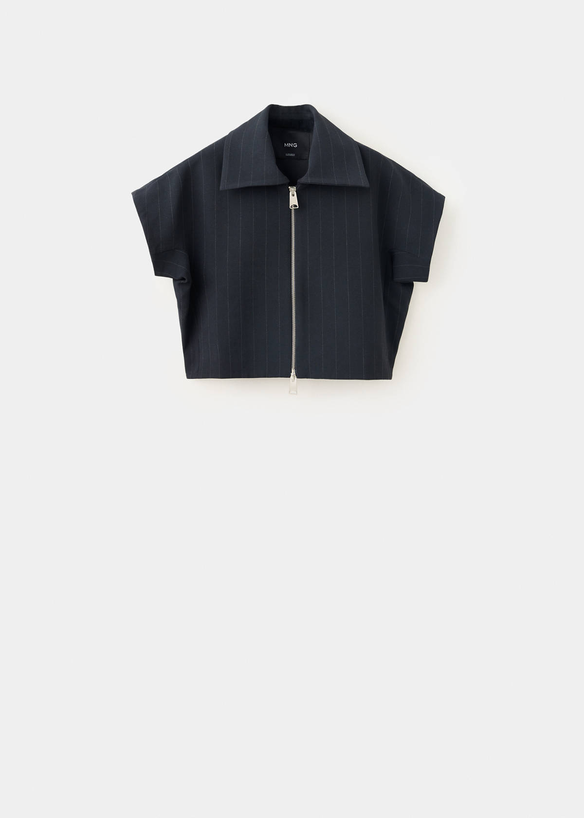 Pinstripe shirt-style waistcoat — Navy