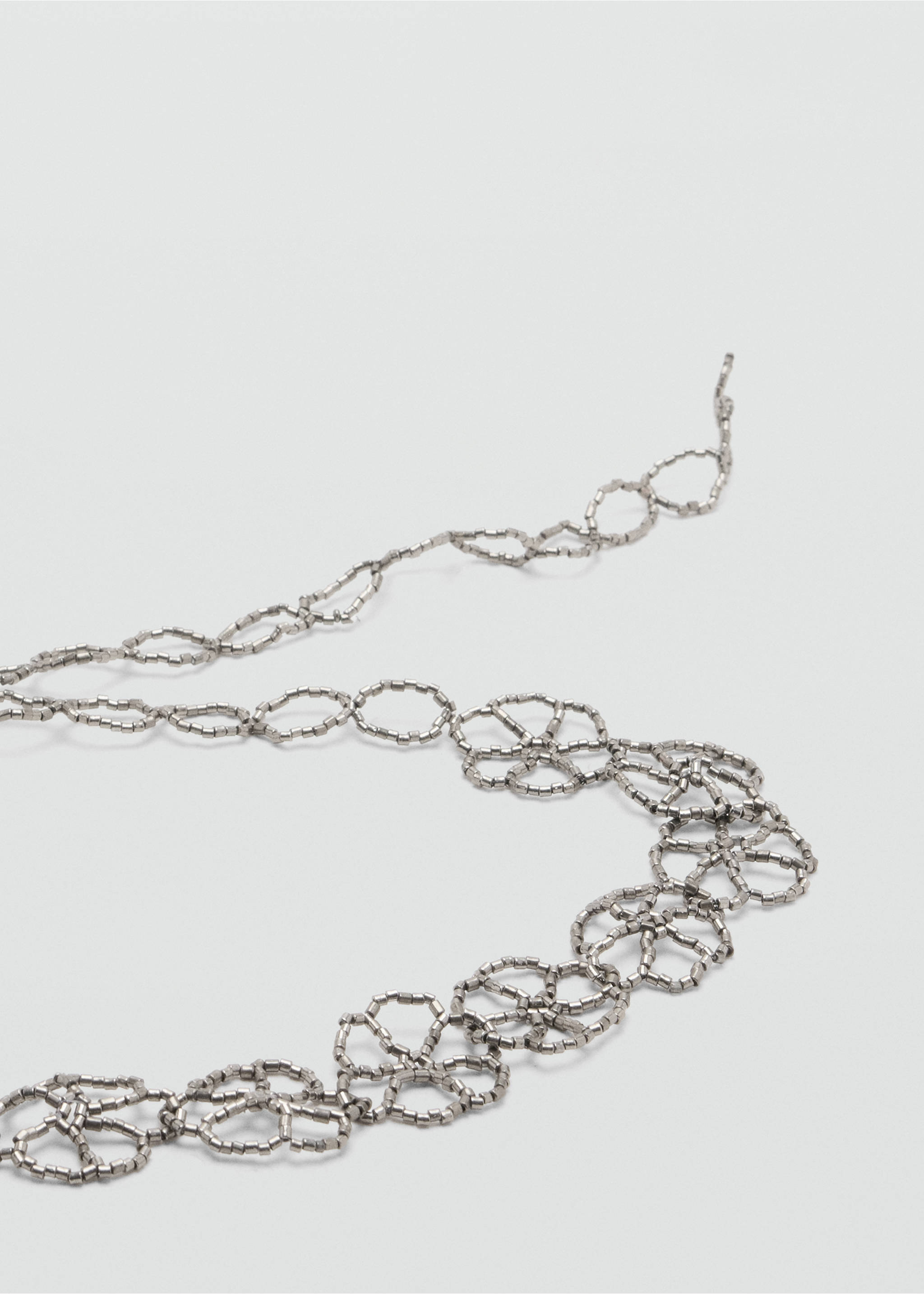 Floral crystal belt - Medium plane, Silver. Ref: 37075178-00.