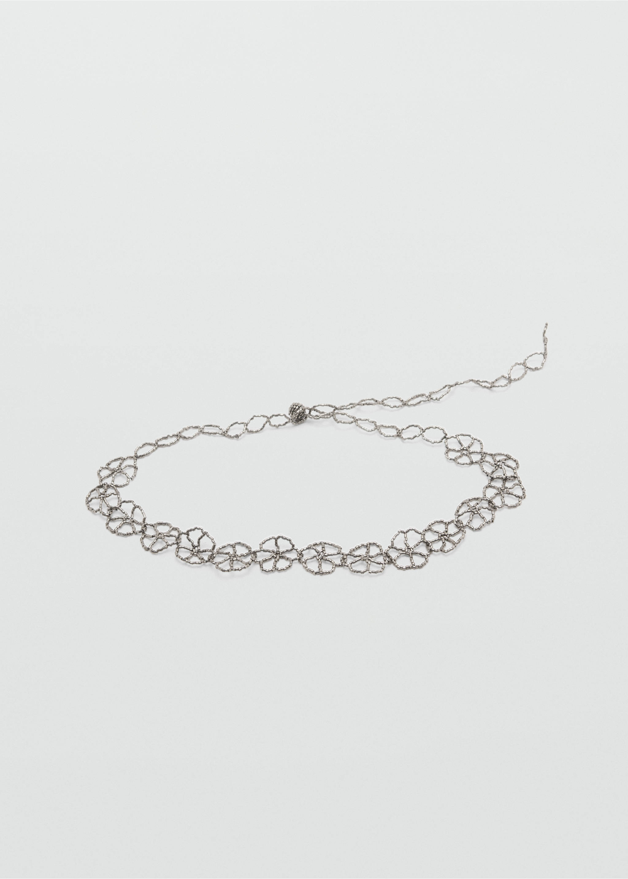 Floral crystal belt - Article without model, Silver. Ref: 37075178-00.