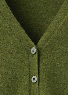 V-neck buttoned cardigan — Olive Green 6
