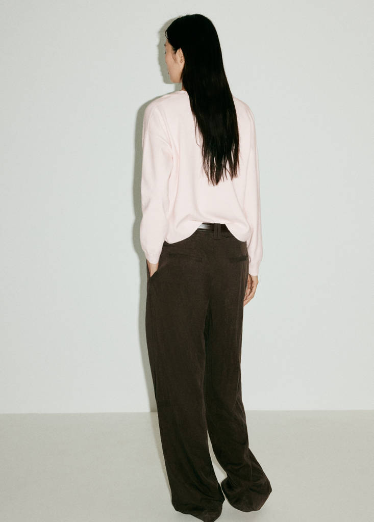 V-neck buttoned cardigan — Pastel Pink