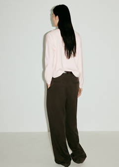 V-neck buttoned cardigan — Pastel Pink 3