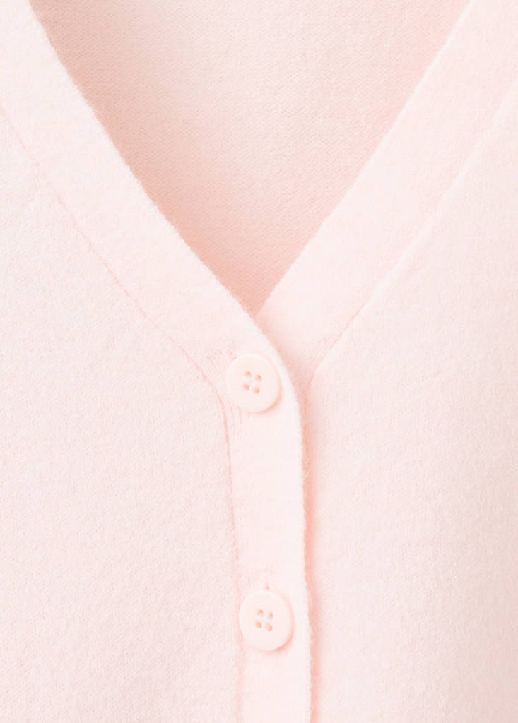 V-neck buttoned cardigan — Pastel Pink