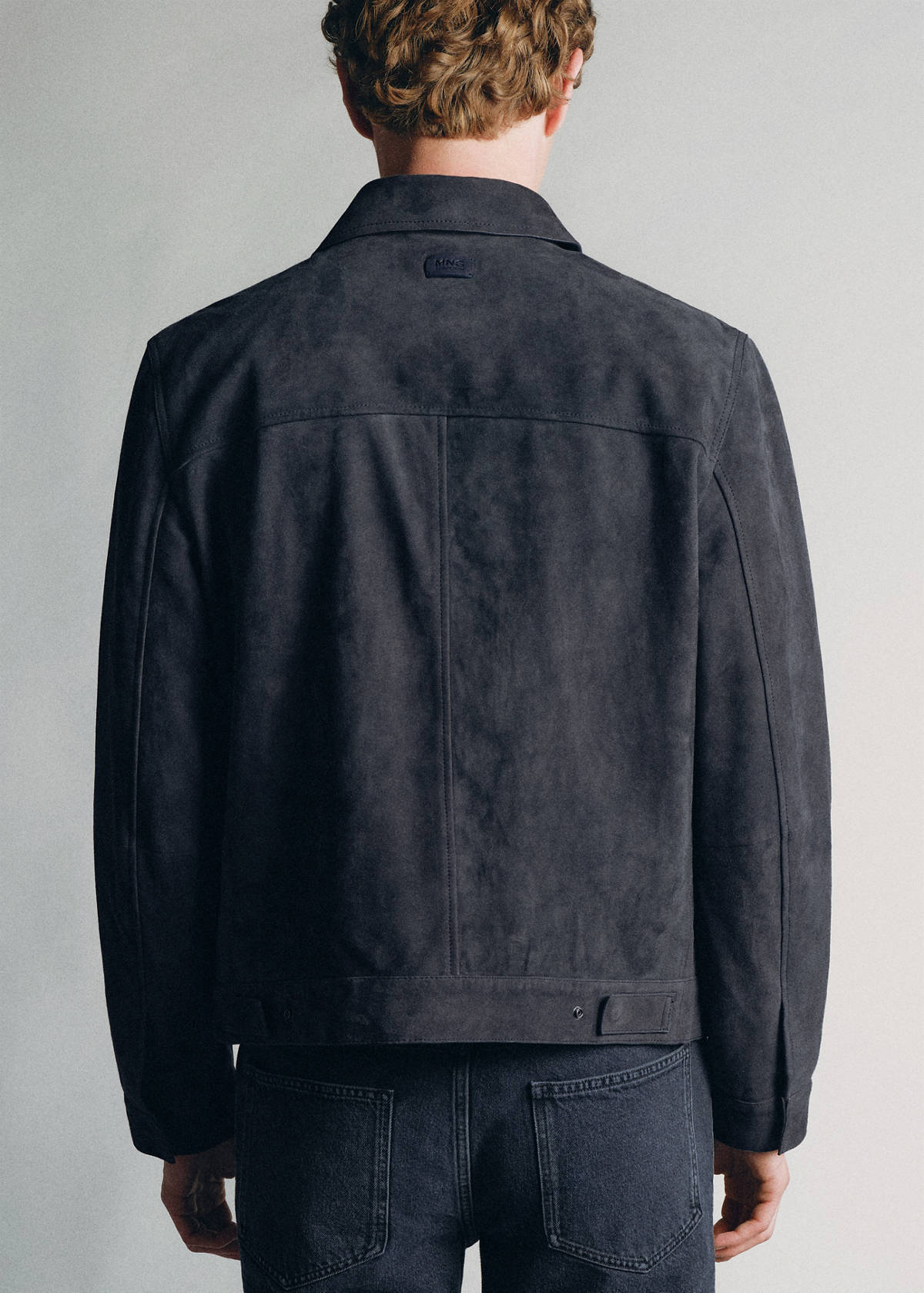 100% leather jacket with pockets — Indigo Blue
