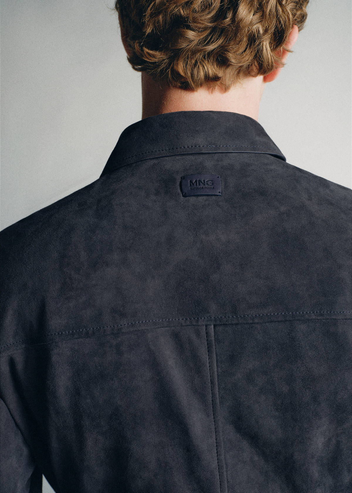 100% leather jacket with pockets — Indigo Blue