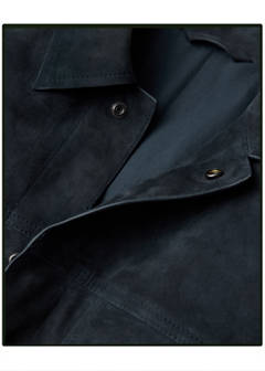 100% leather jacket with pockets — Indigo Blue 10
