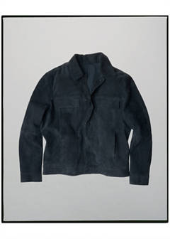 100% leather jacket with pockets — Indigo Blue 9