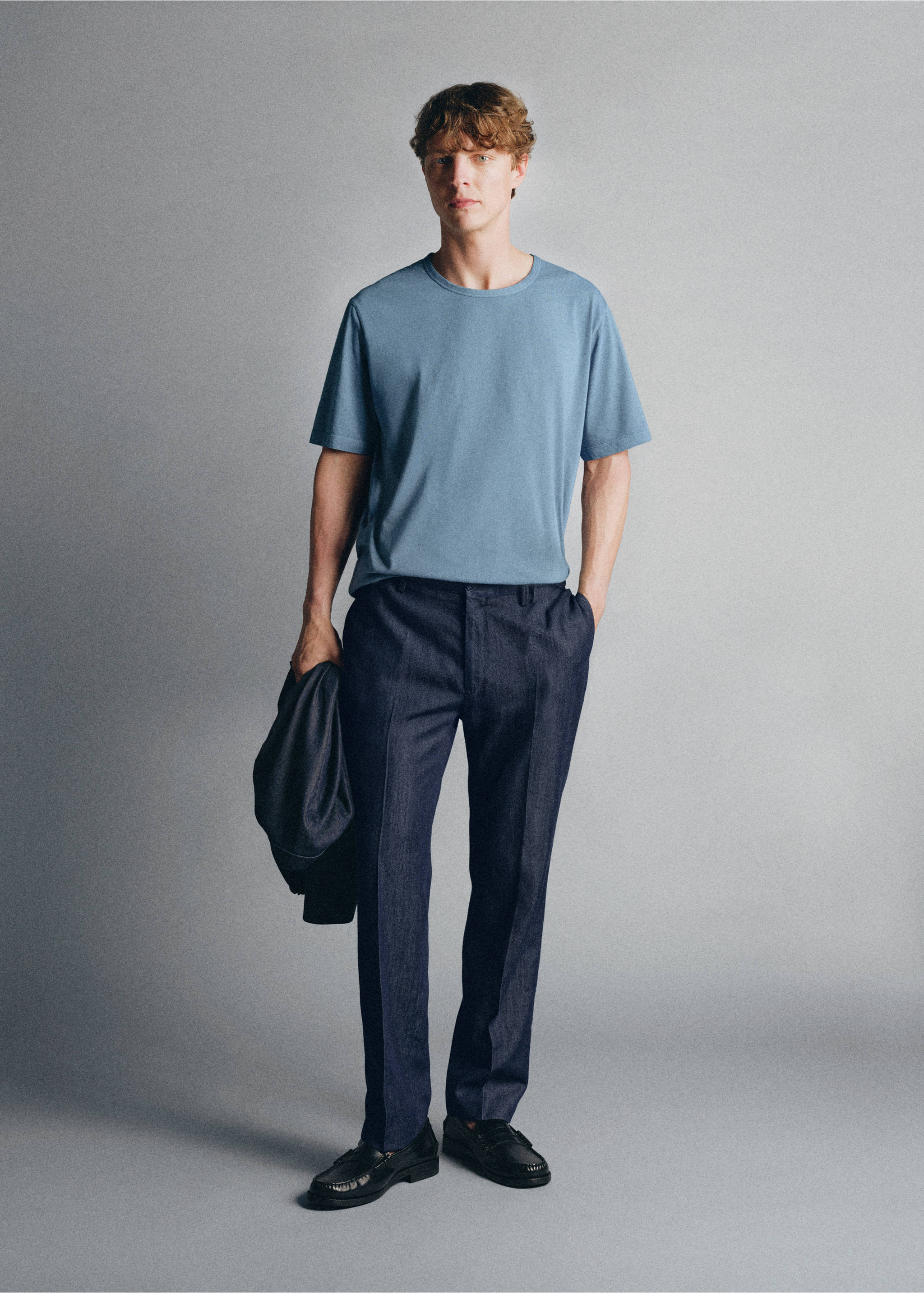 Italian cotton-lyocell jeans - General plane, Indigo Blue. Ref: 37075838-00.