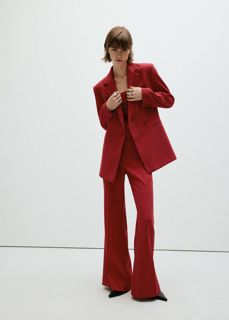 High-waist suits trousers — Red