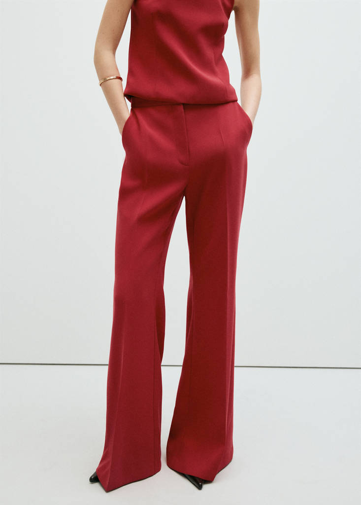 High-waist suits trousers — Red