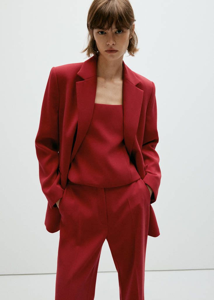 High-waist suits trousers — Red
