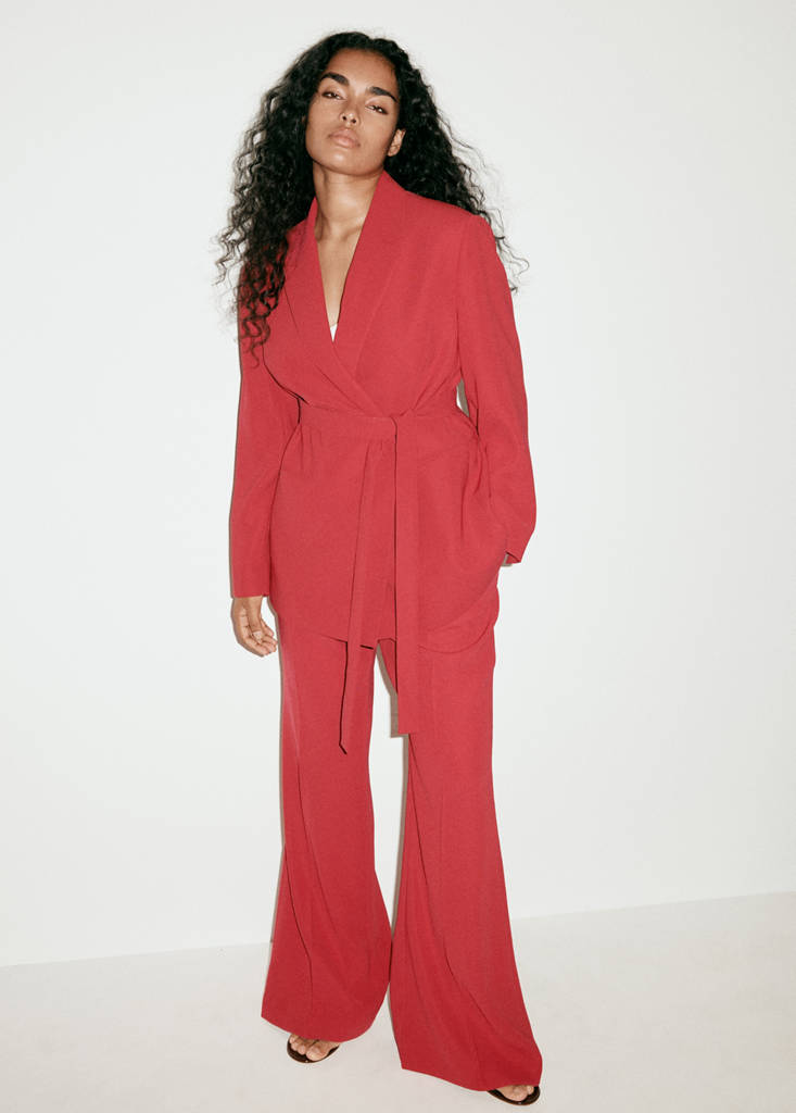 High-waist suits trousers — Red