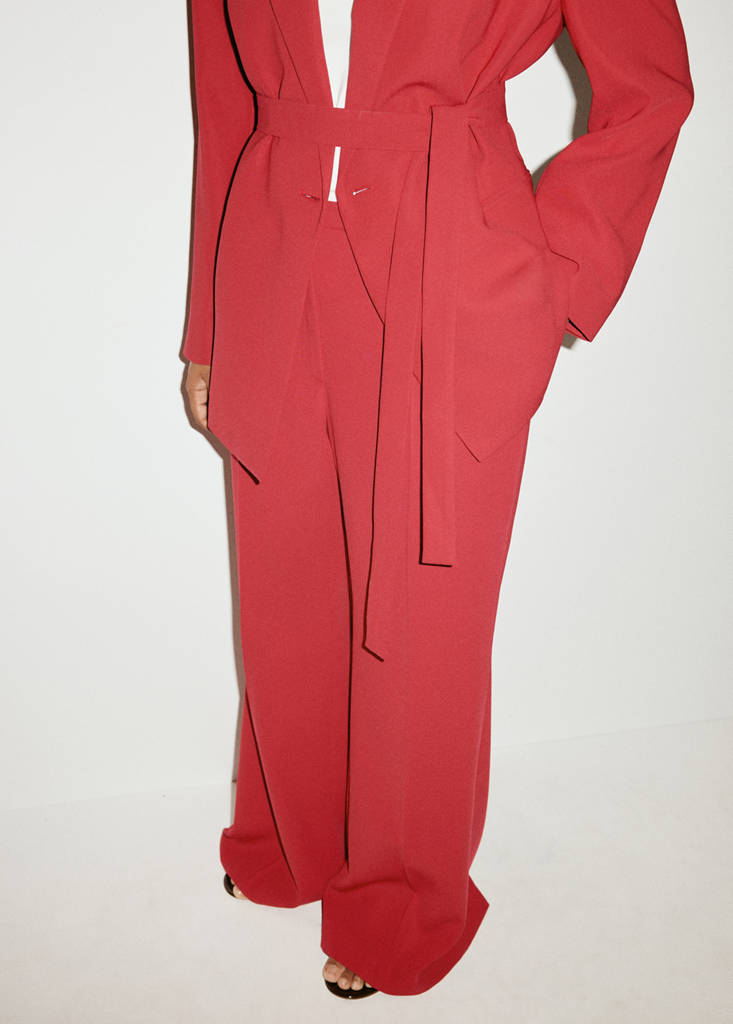 High-waist suits trousers — Red