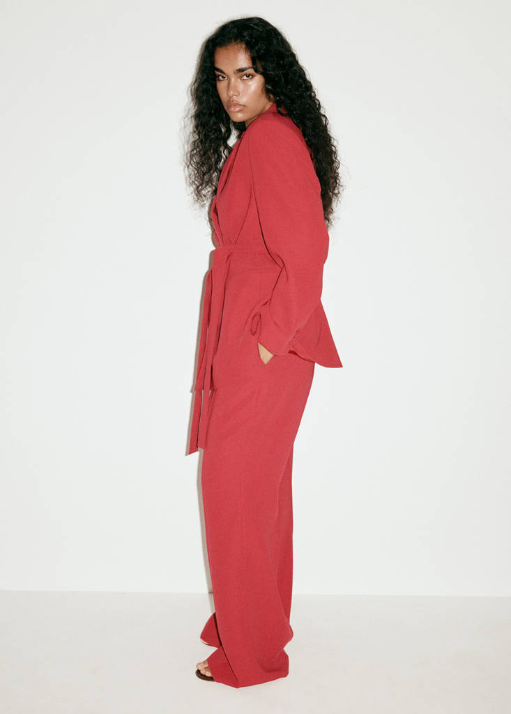 High-waist suits trousers — Red