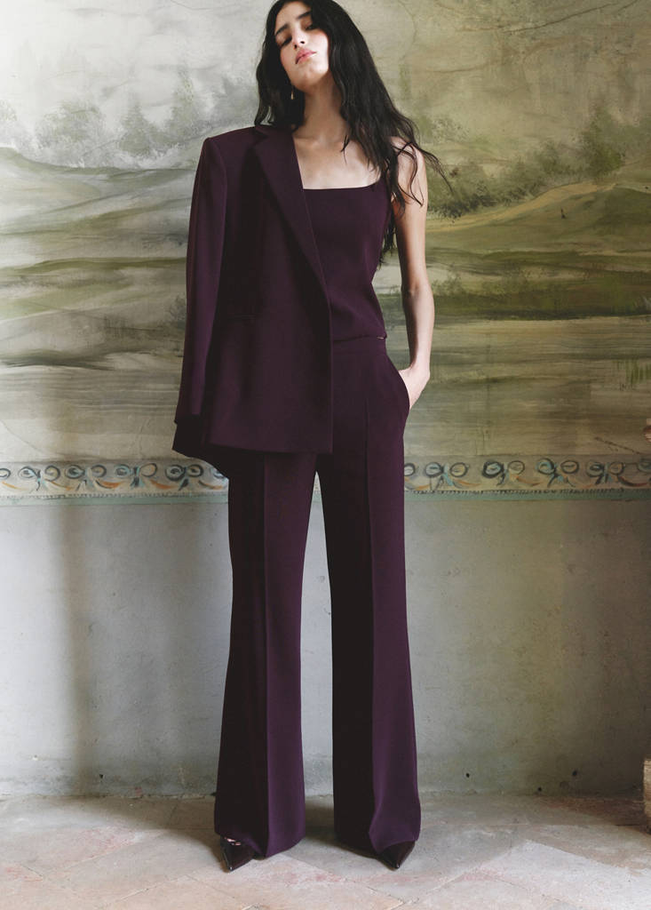 High-waist suits trousers — Maroon
