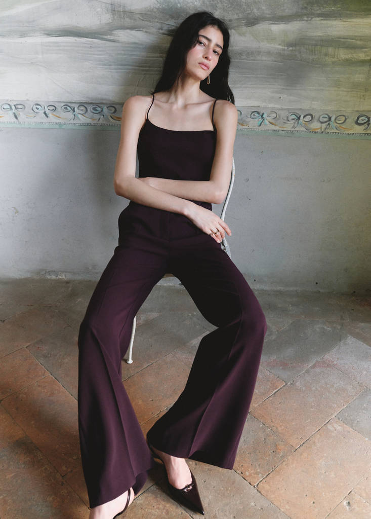 High-waist suits trousers — Maroon