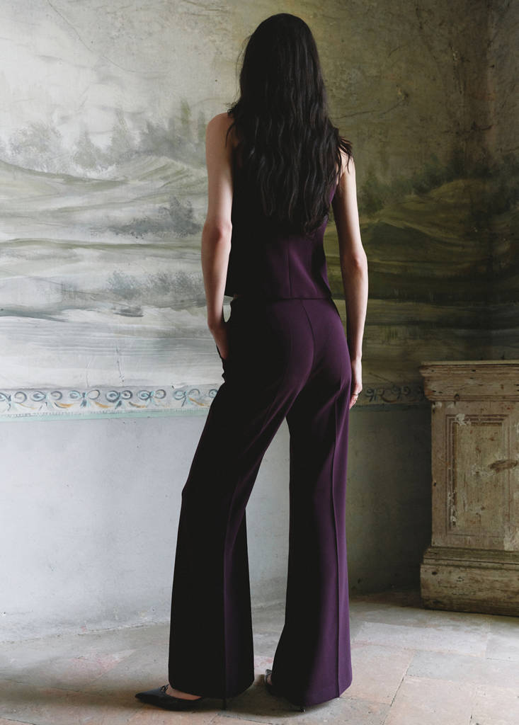 High-waist suits trousers — Maroon