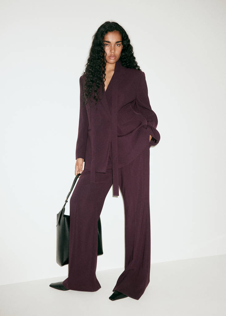High-waist suits trousers — Maroon