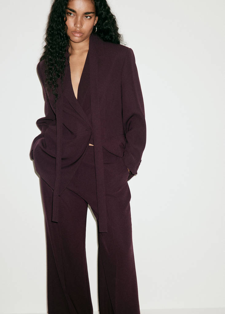High-waist suits trousers — Maroon