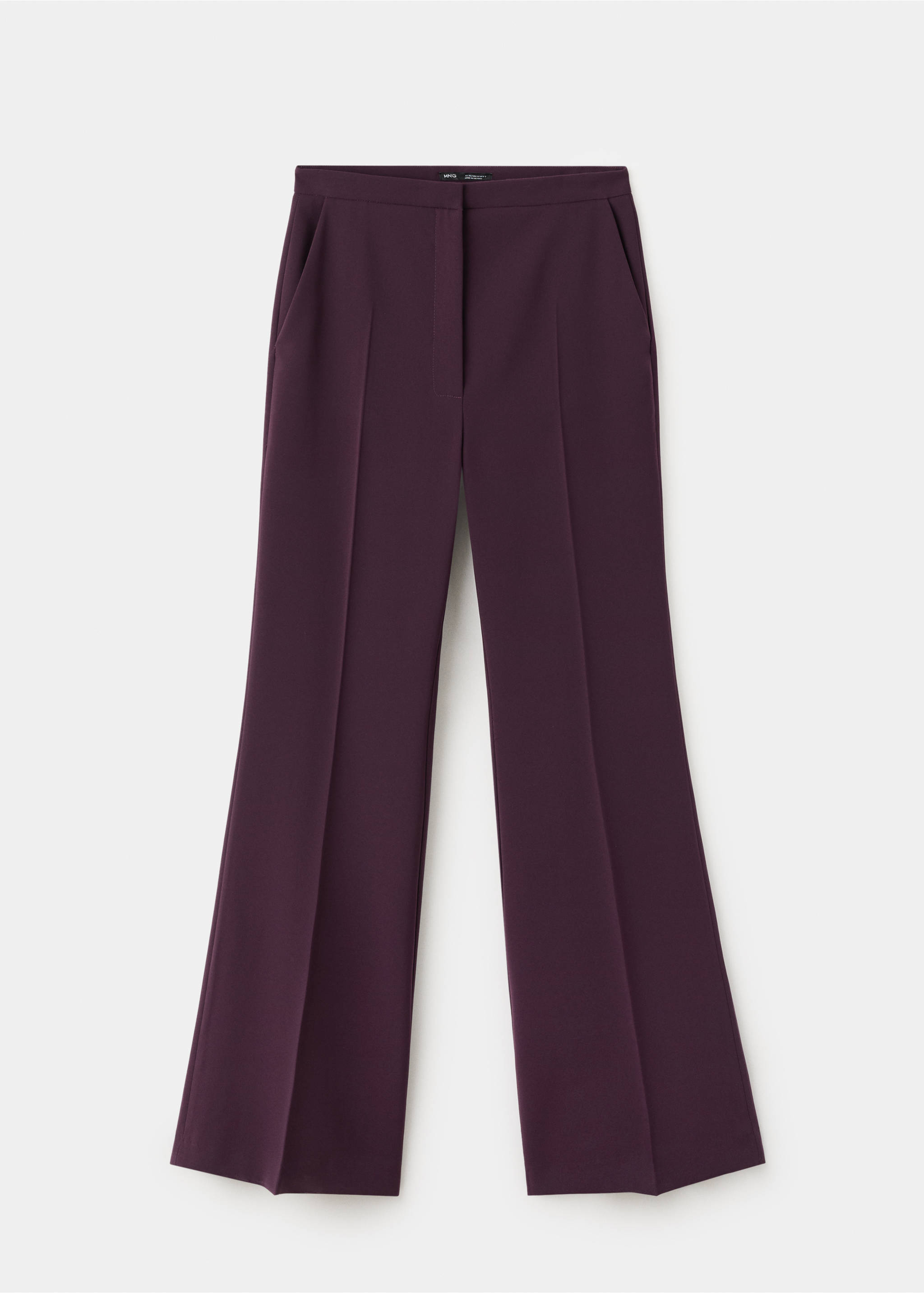 High-waist suits trousers - Article without model, Maroon. Ref: 37075841-00.