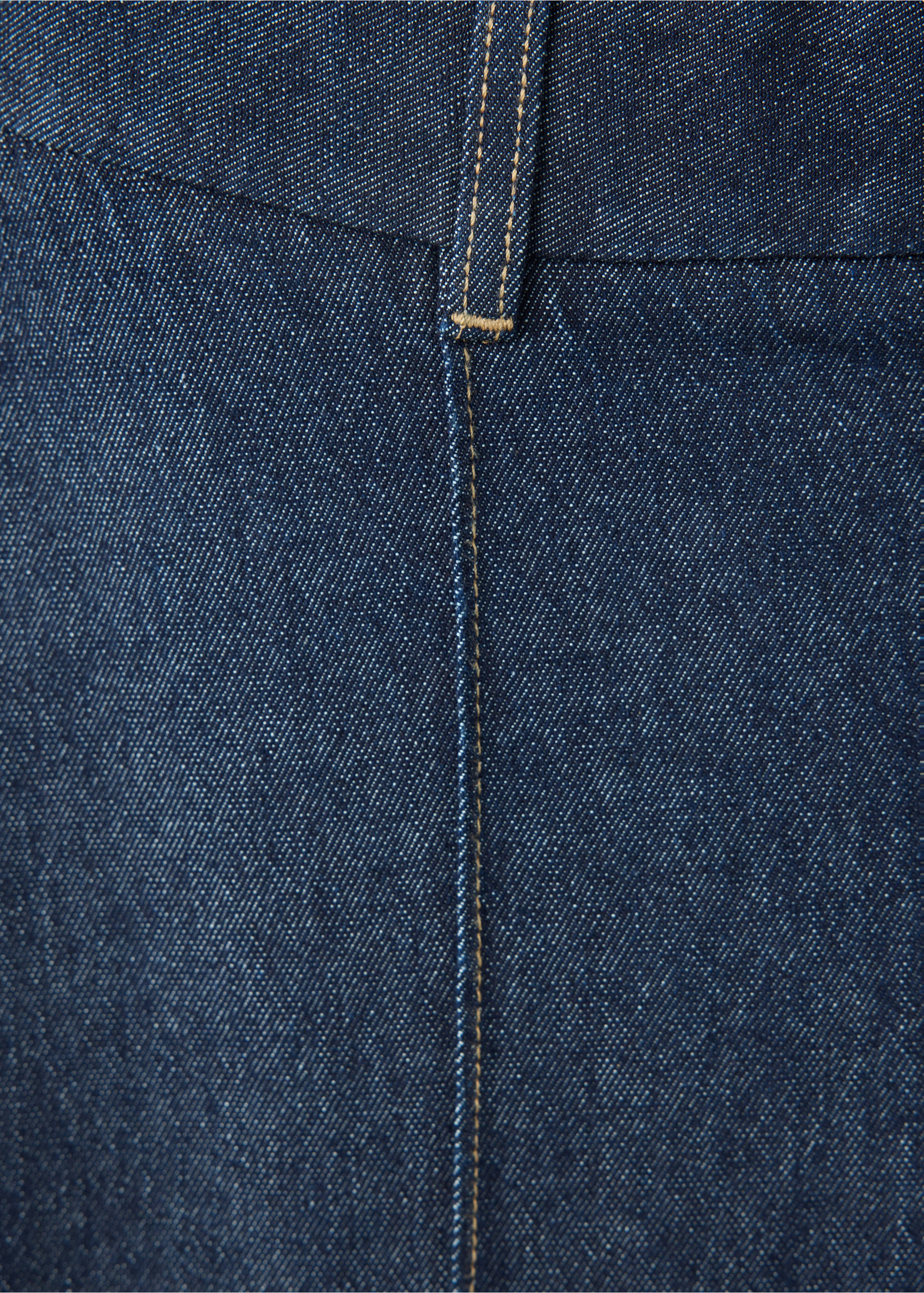 High-waisted wide leg jeans with stitching - Details of the article 8, Open Blue. Ref: 37075842-00.