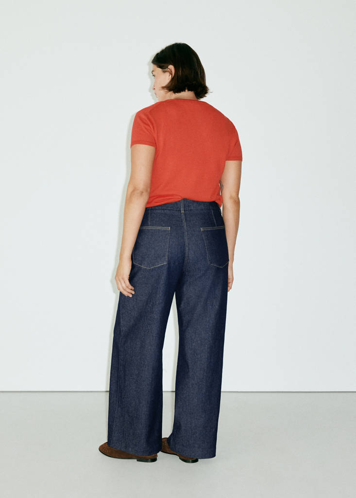 High-waisted wide leg jeans with stitching — Open Blue
