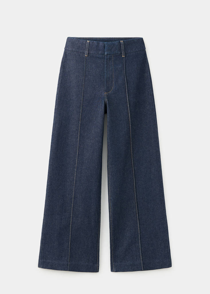 High-waisted wide leg jeans with stitching — Open Blue